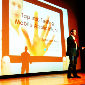 Jonathan giving the opening keynote at STARWEST 2012